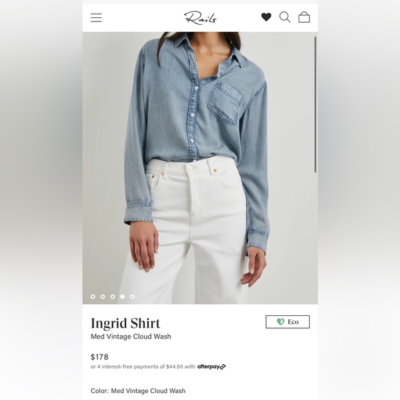 Rails VERY SOFT denim color shirt - Picture 9 of 9